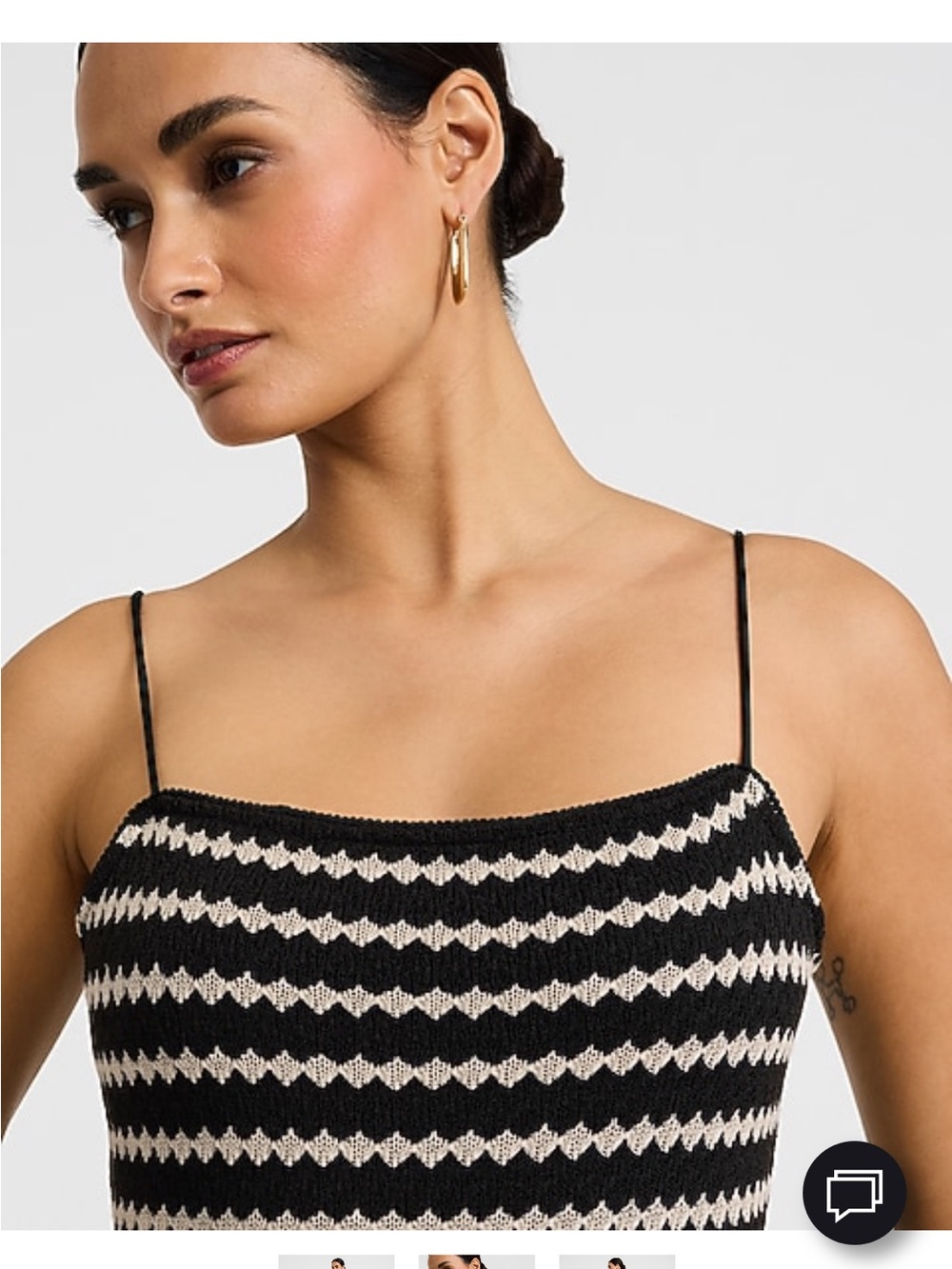 Express Black & White Striped Spaghetti‑Strap Midi Dress - Picture 4 of 4